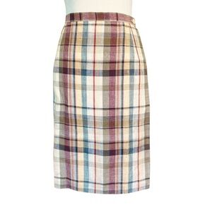Talbots Plaid Wrap Skirt in Linen